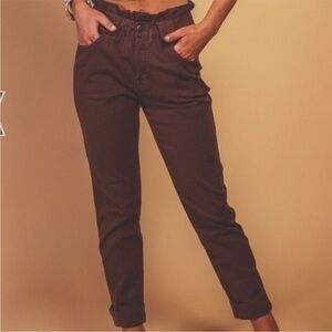 Pistola Maroon/Dark Brown Cropped Pants